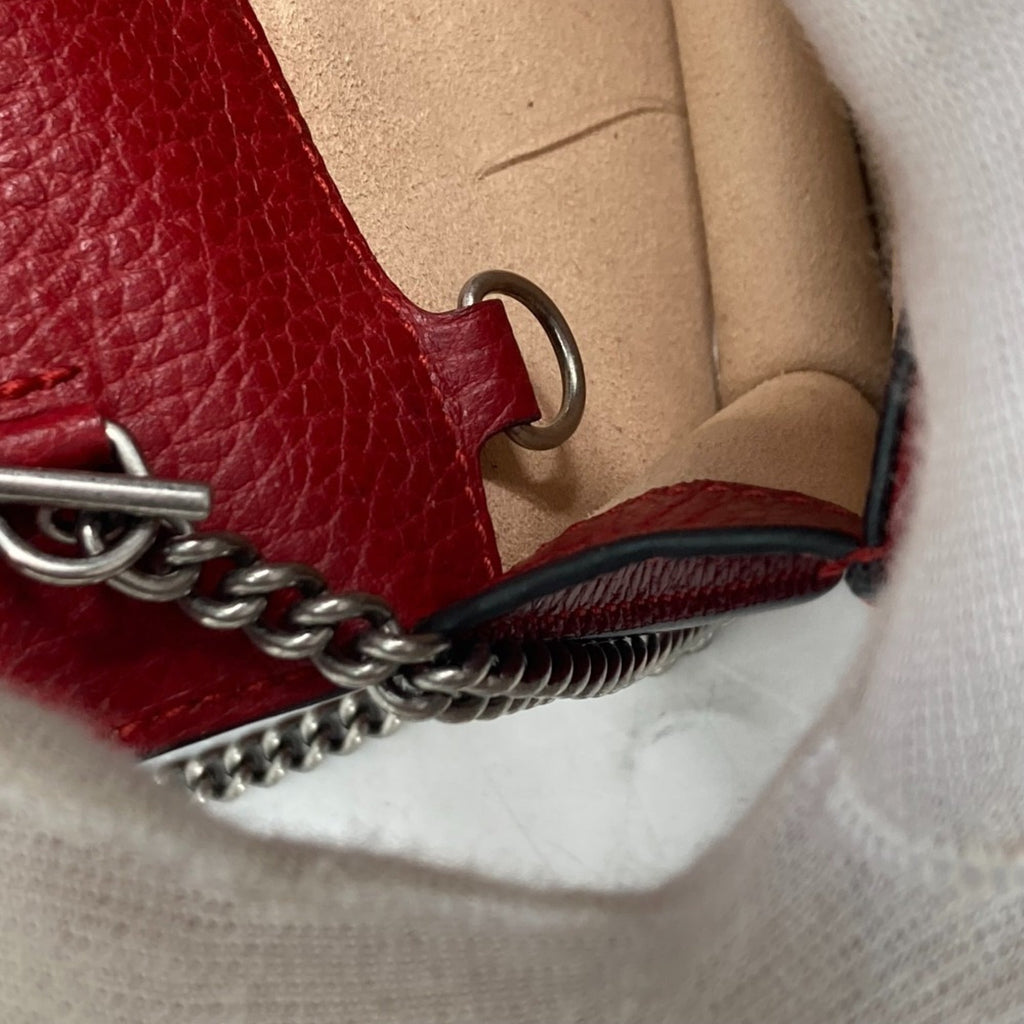 Gucci Red Color Leather Clutch Bag Pouch Shoulder Bag (Pre-Owned)