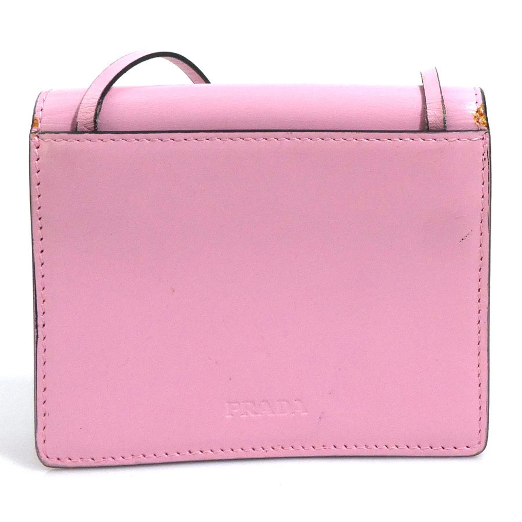 Prada Pink Leather Pochette (Pre-Owned)