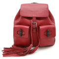 Gucci Red Color Bamboo Leather Backpack Shoulder Bag (Pre-Owned)