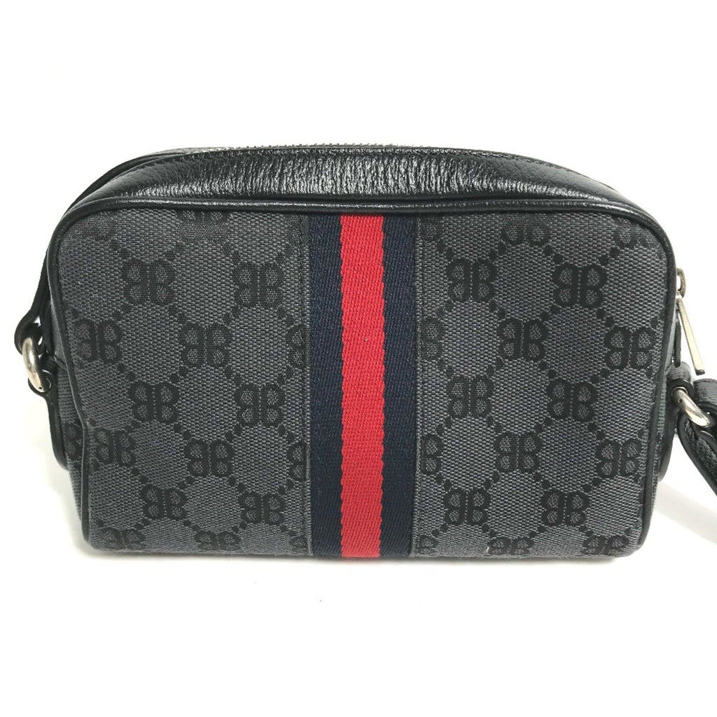 Gucci Black Canvas Leather Pochette Shoulder Bag (Pre-Owned)