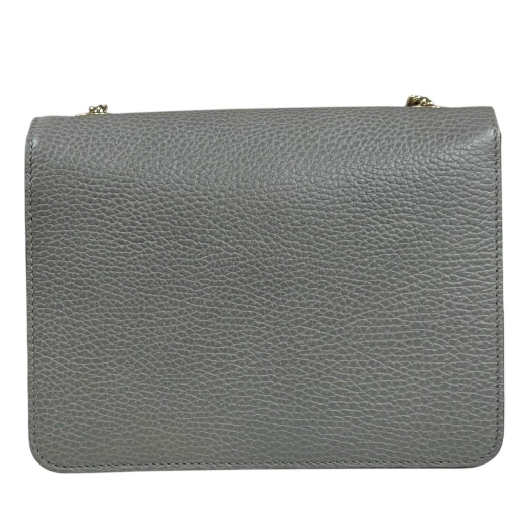 Gucci Gray Leather Shoulder Bag (Pre-Owned)