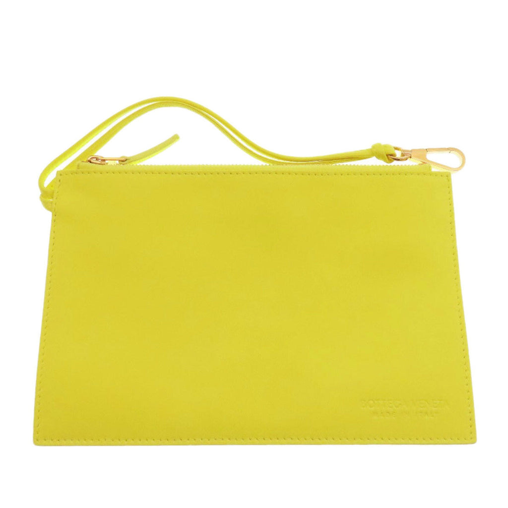 Bottega Veneta Green White Leather Handbag Pouch (Pre-Owned)