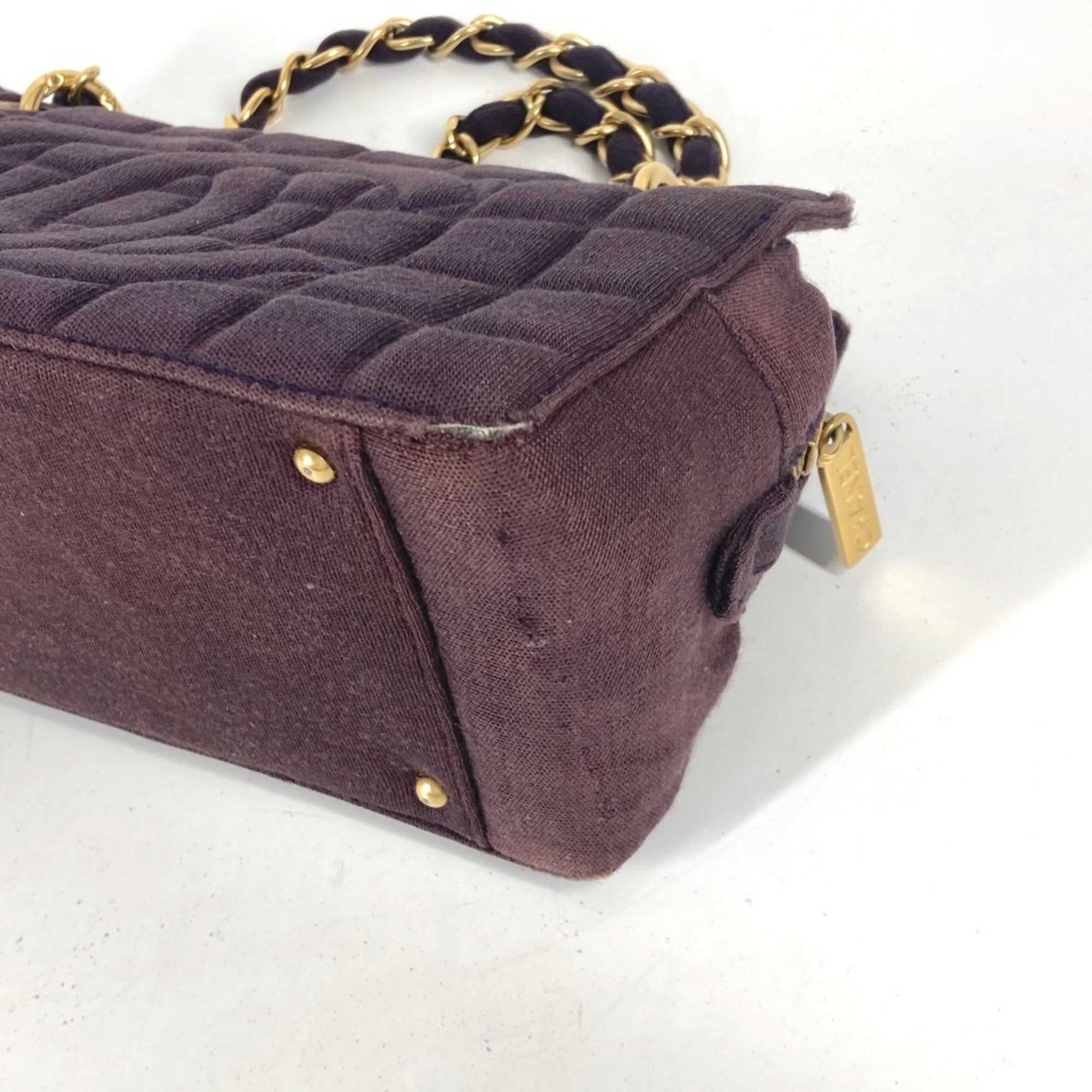 Chanel Purple Jersey Shoulder Bag (Pre-Owned)
