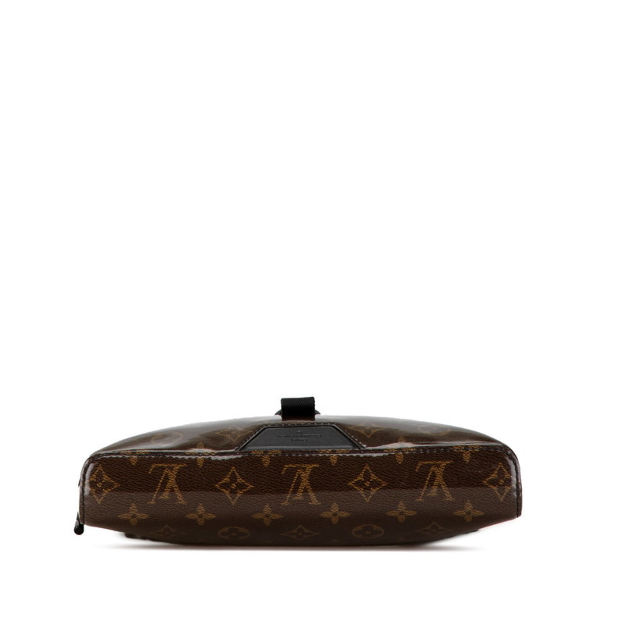 Louis Vuitton Black Brown Vinyl Leather Shoulder Bag (Pre-Owned)