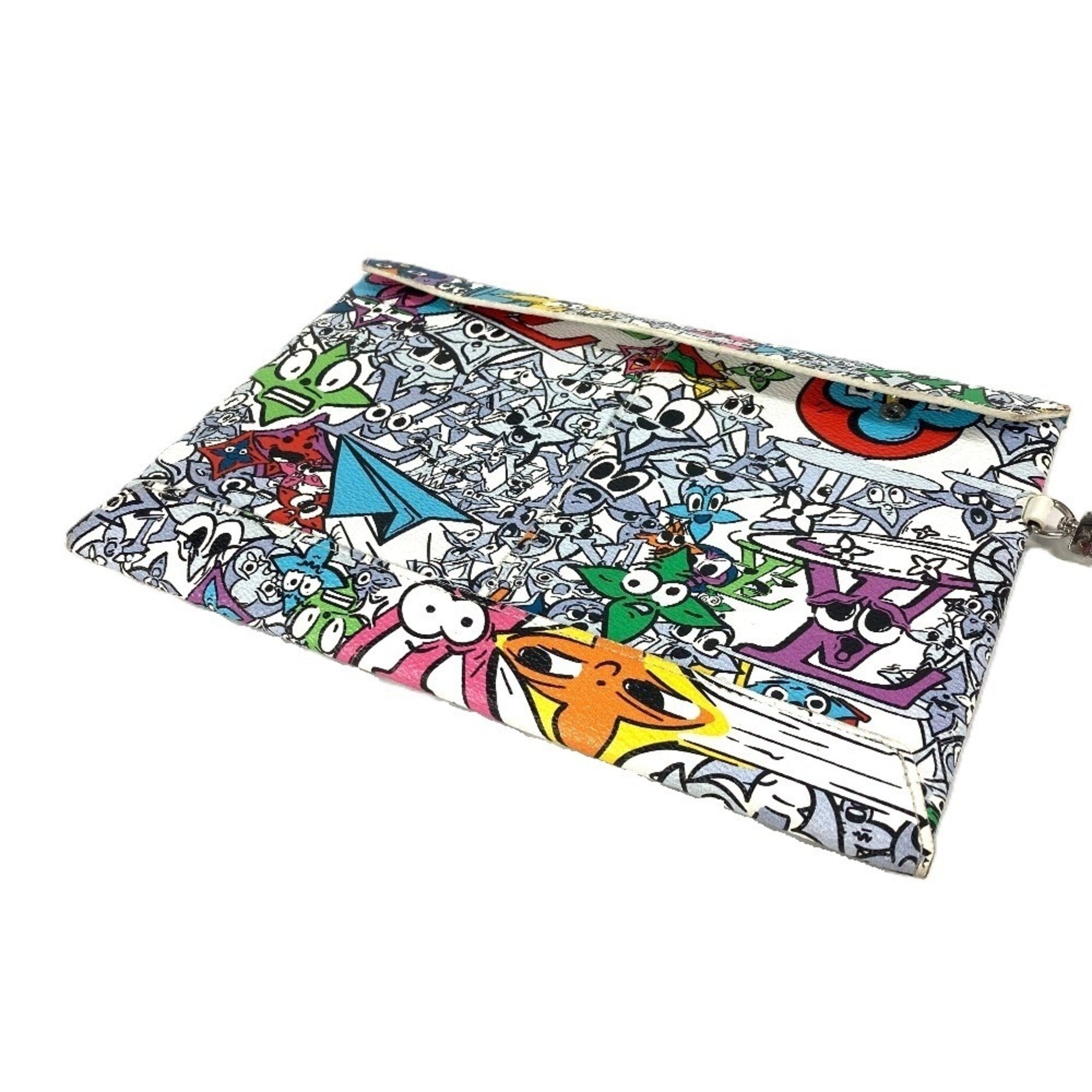 Louis Vuitton Multi-Color Canvas Leather Clutch Bag (Pre-Owned)