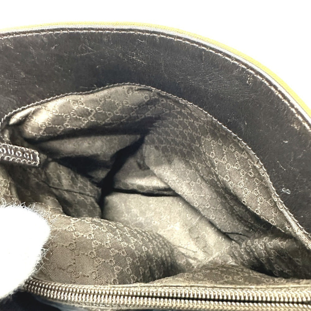 Gucci Beige Leather Canvas Shoulder Bag (Pre-Owned)