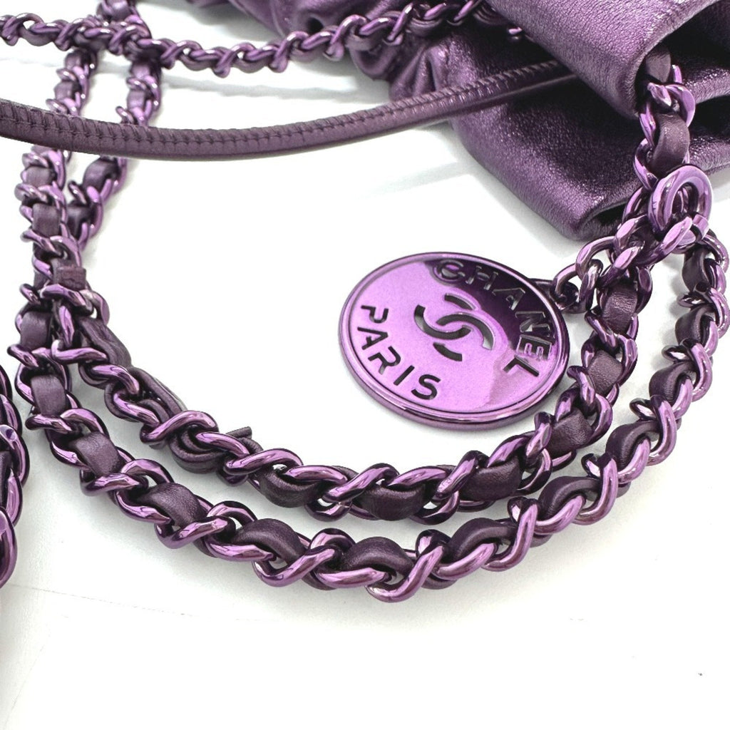 Chanel Purple Leather Shoulder Bag (Pre-Owned)