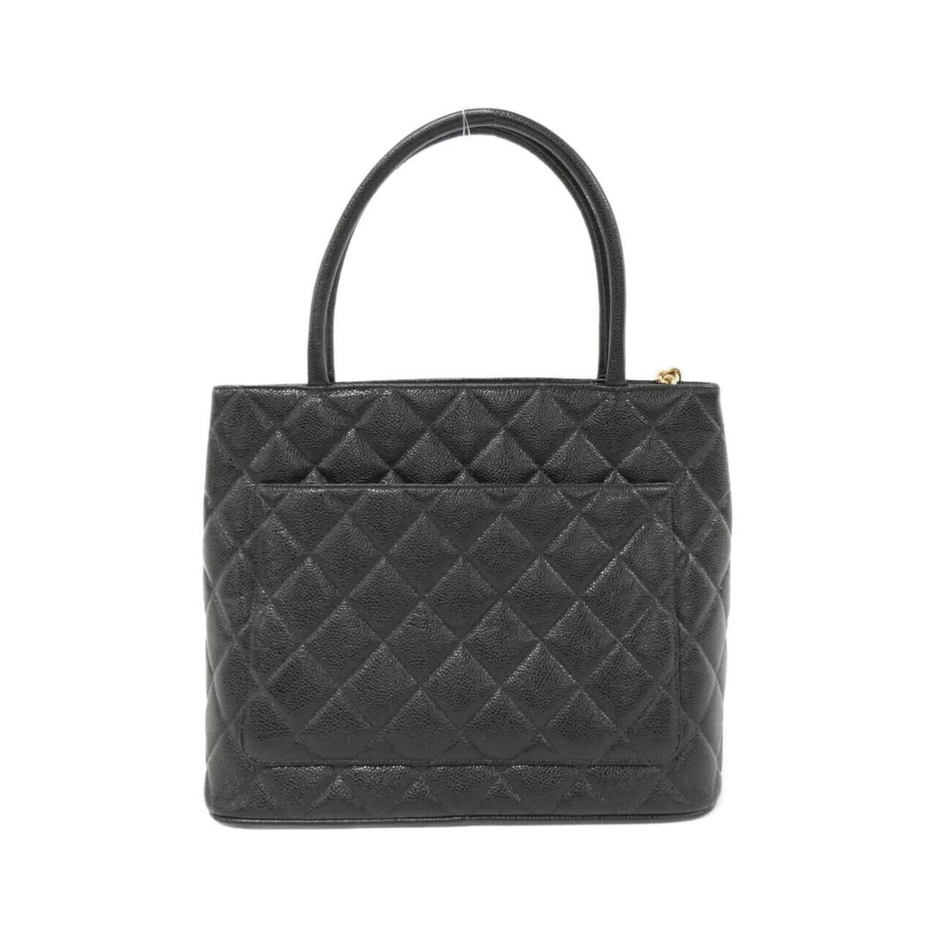 Chanel Black Grained Calfskin Handbag (Pre-Owned)