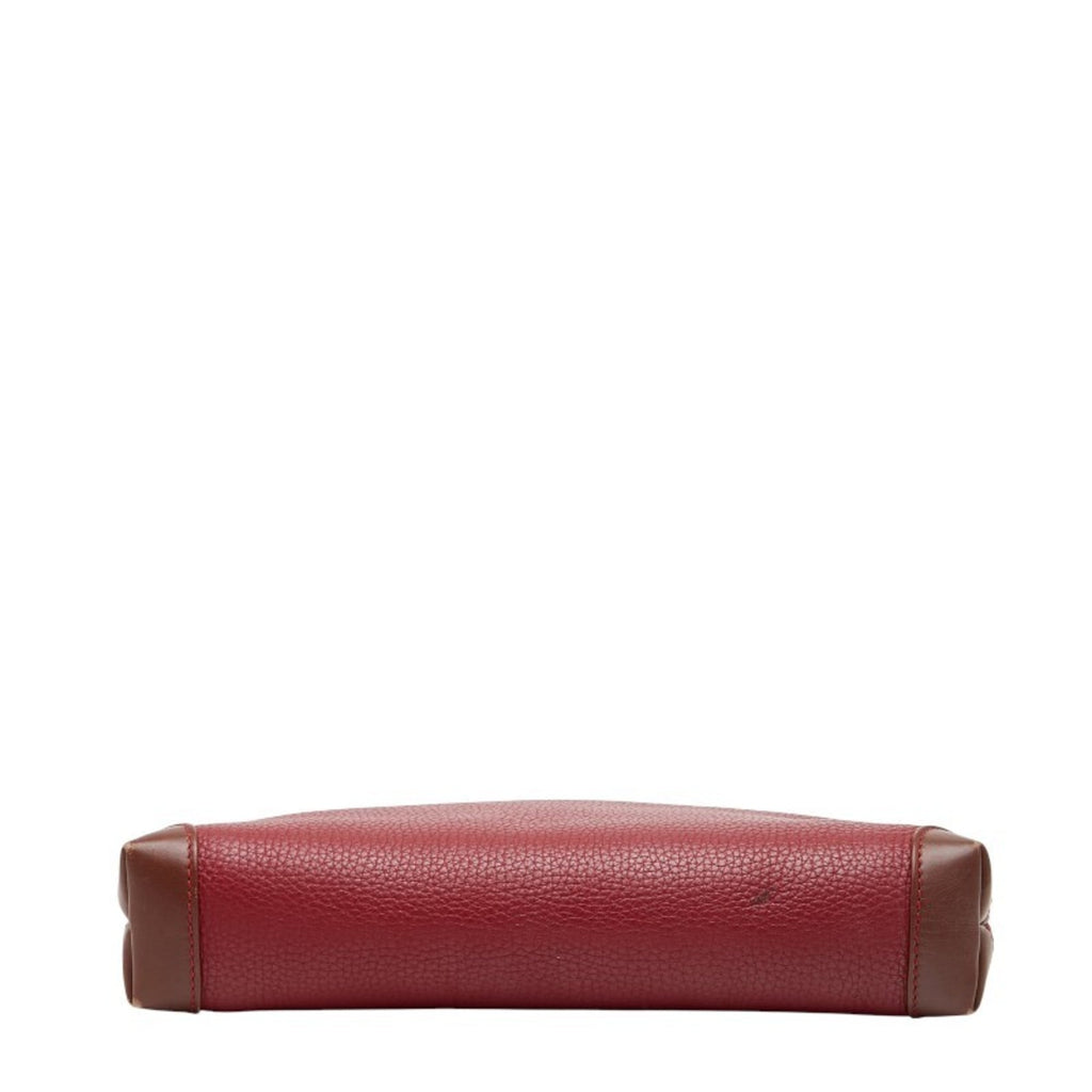 Gucci Red Brown Leather Shoulder Bag (Pre-Owned)