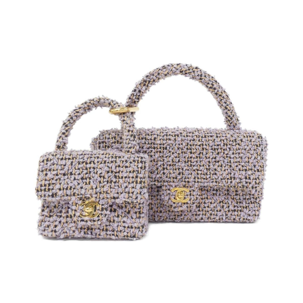 Chanel Light Purple Tweed Handbag (Pre-Owned)