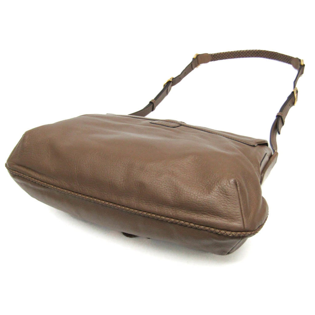 Gucci Bamboo Shoulder Bag Leather Brown Leather Shoulder Bag Bag (Pre-Owned)