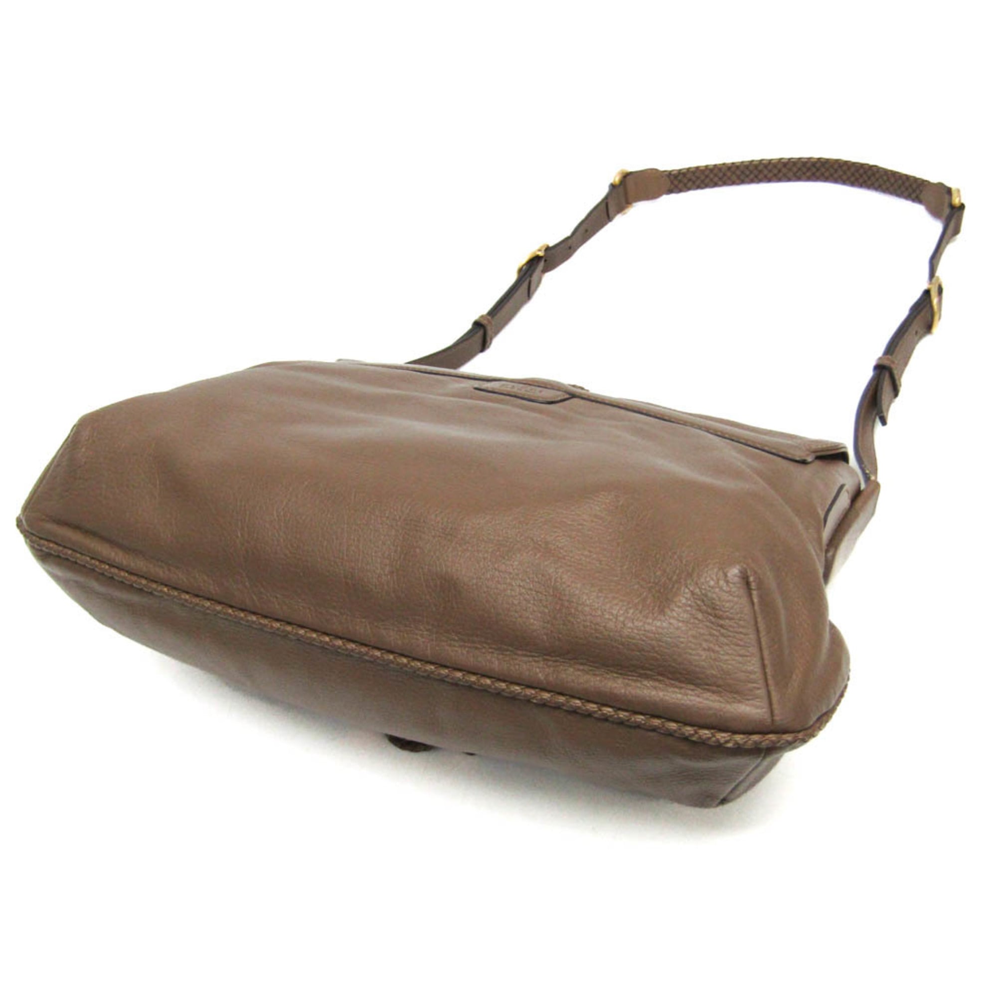 Gucci Bamboo Shoulder Bag Leather Brown Leather Shoulder Bag Bag (Pre-Owned)