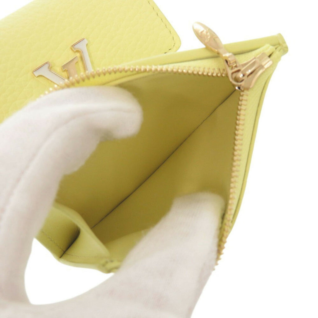 Louis Vuitton Yellow Leather Wallet (Tri-Fold) (Pre-Owned)