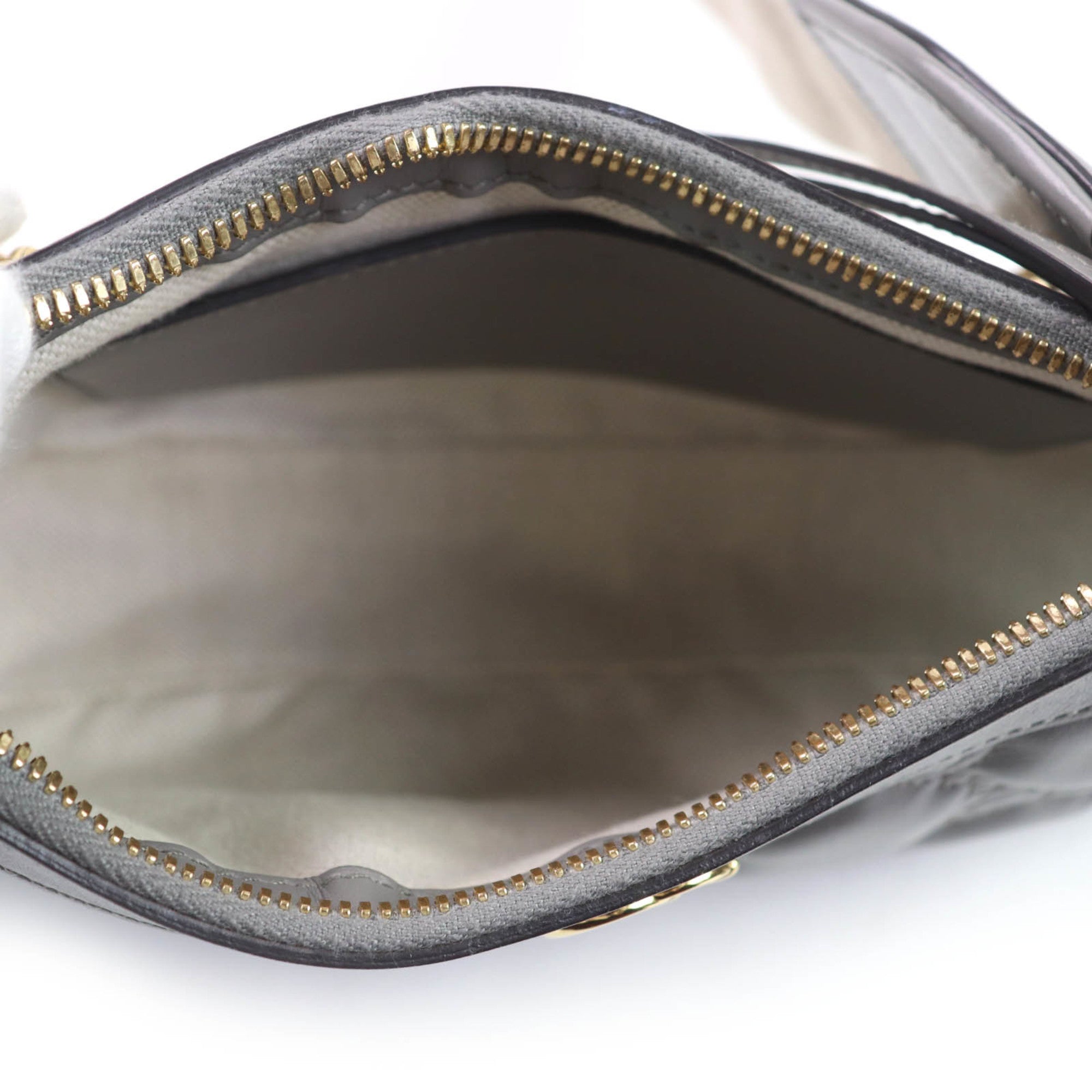 Gucci Gray Leather Handbag Shoulder Bag (Pre-Owned)