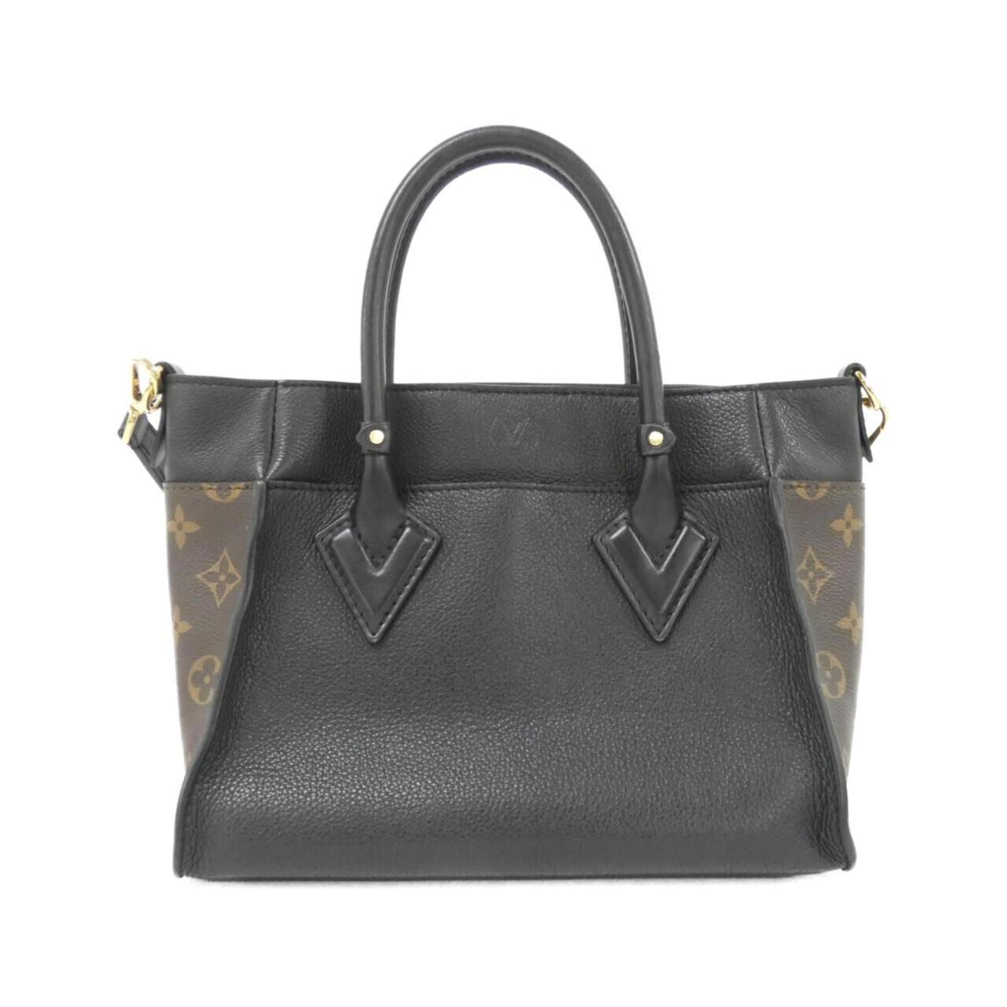 Louis Vuitton Black Coated Canvas Leather Handbag (Pre-Owned)