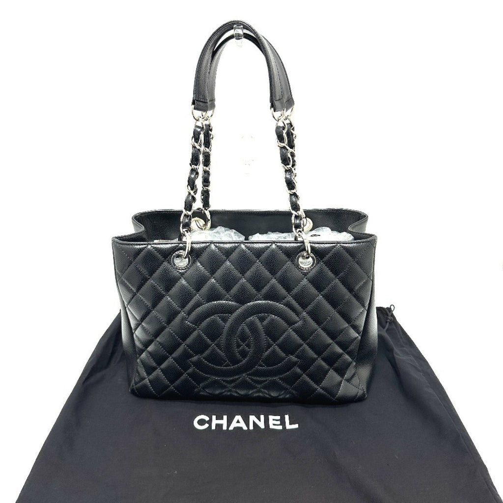 Chanel Black Grained Calfskin Handbag Tote Bag (Pre-Owned)