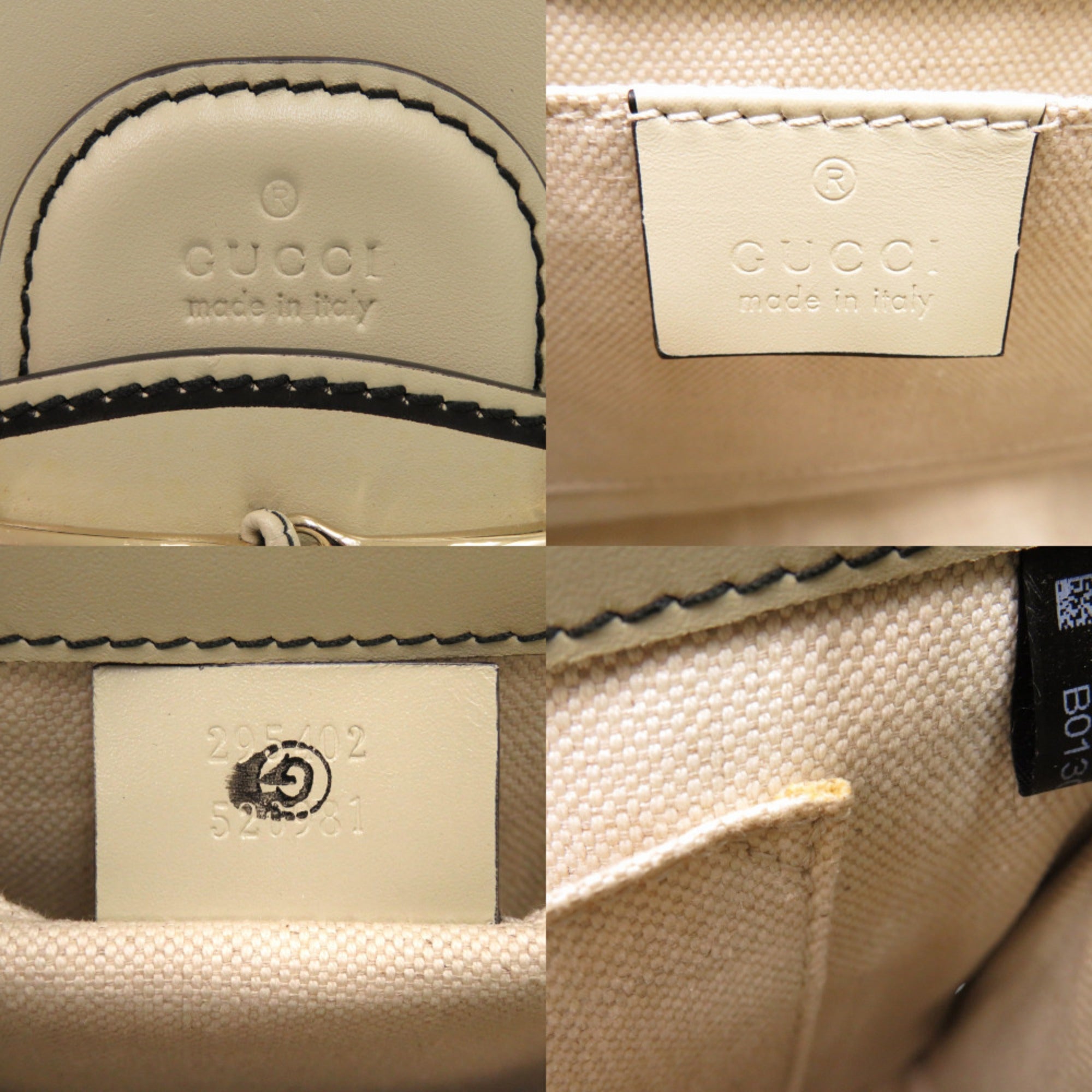 Gucci Beige White Gg Canvas Leather Shoulder Bag (Pre-Owned)