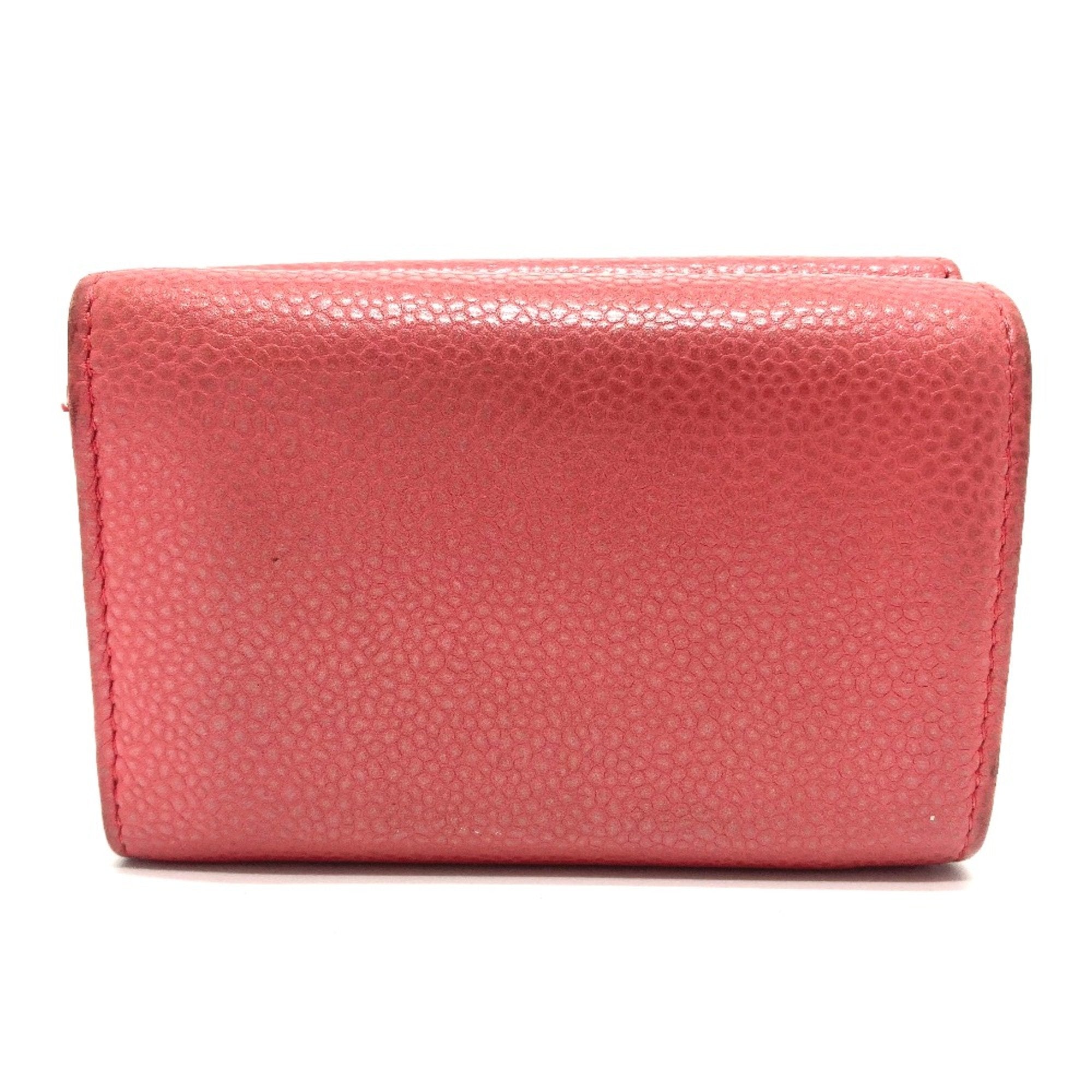 Chanel Pink Leather Wallet (Tri-Fold) (Pre-Owned)