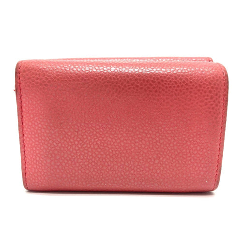 Chanel Pink Leather Wallet (Tri-Fold) (Pre-Owned)