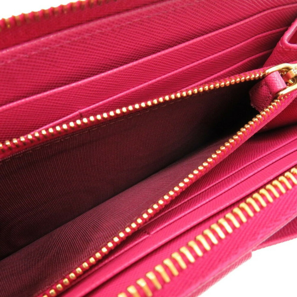 Prada Pink Leather Long Wallet (Bi-Fold) (Pre-Owned)