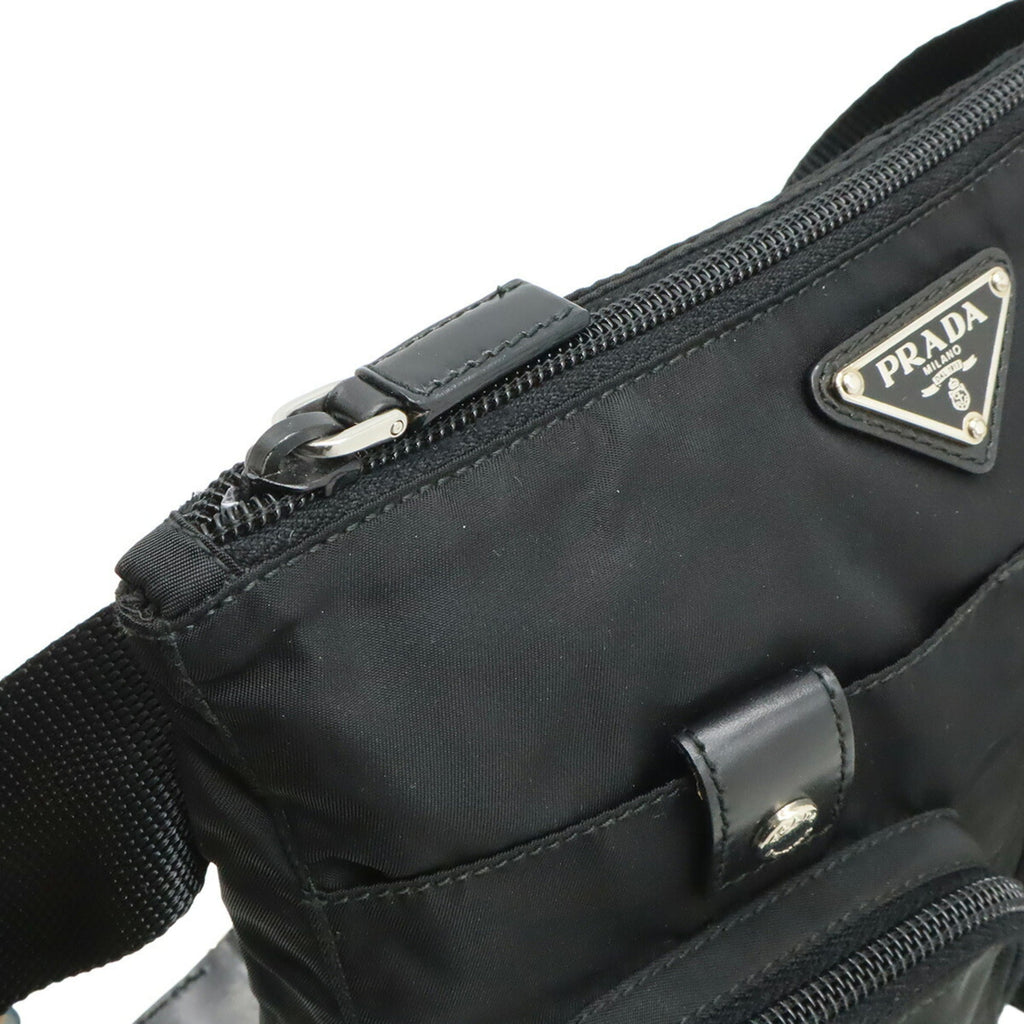 Prada Nero Nylon Leather Shoulder Bag (Pre-Owned)