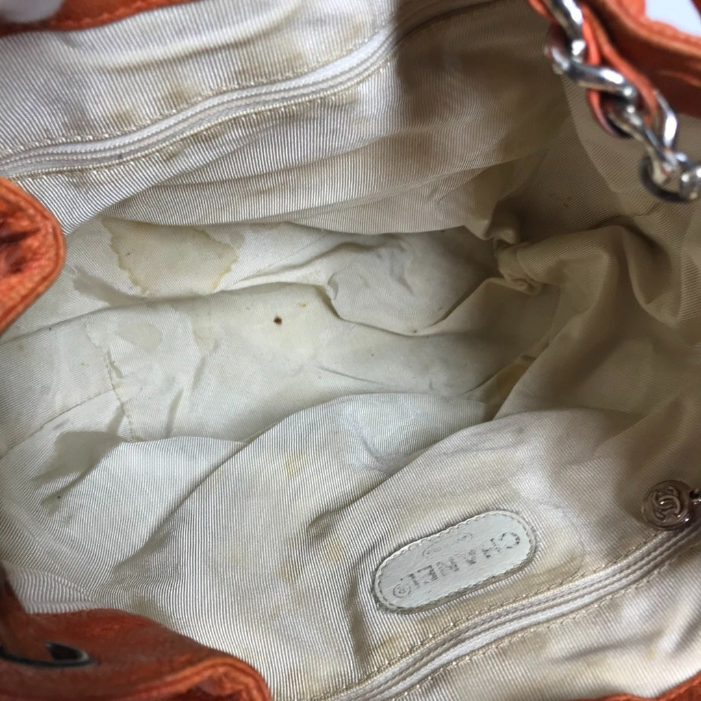 Chanel Orange Caviar Leather Backpack Shoulder Bag (Pre-Owned)