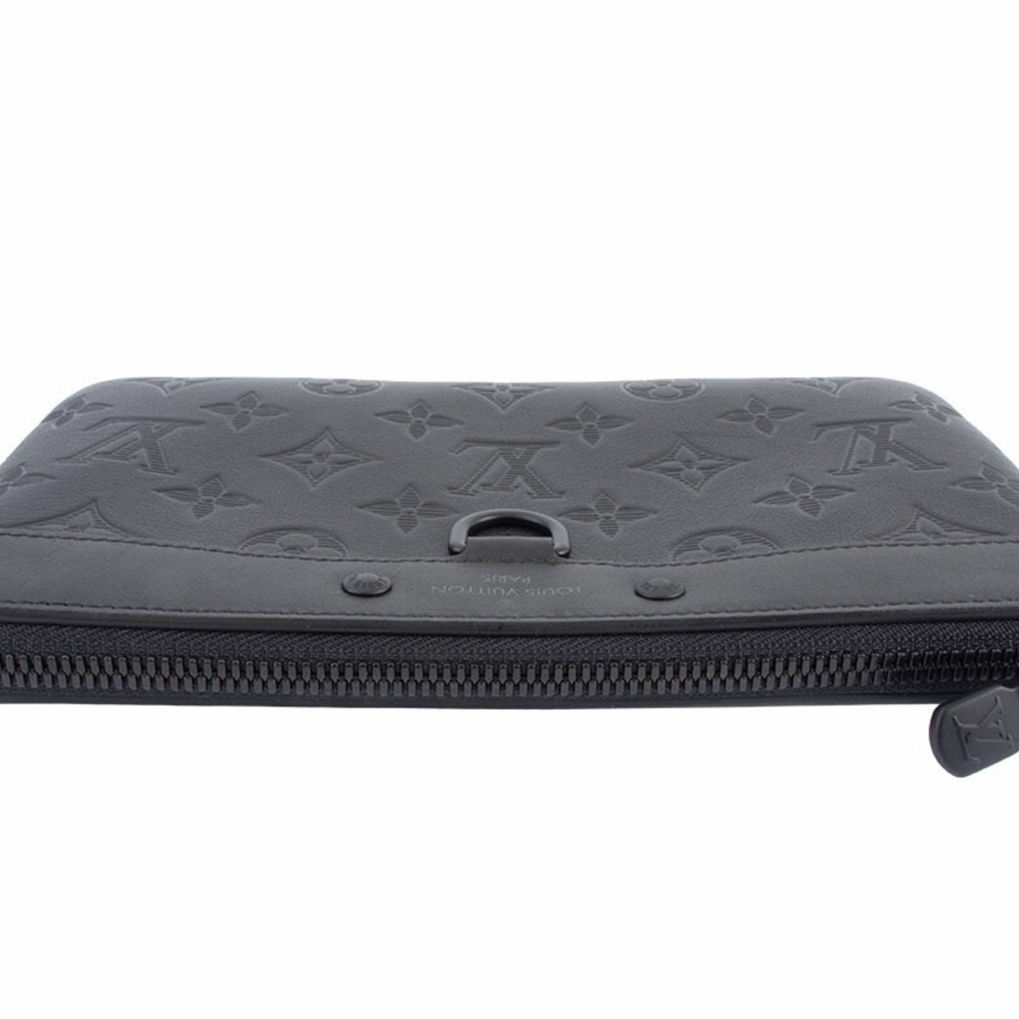 Louis Vuitton Black Monogram Shadow Clutch Bag Pochette (Pre-Owned)