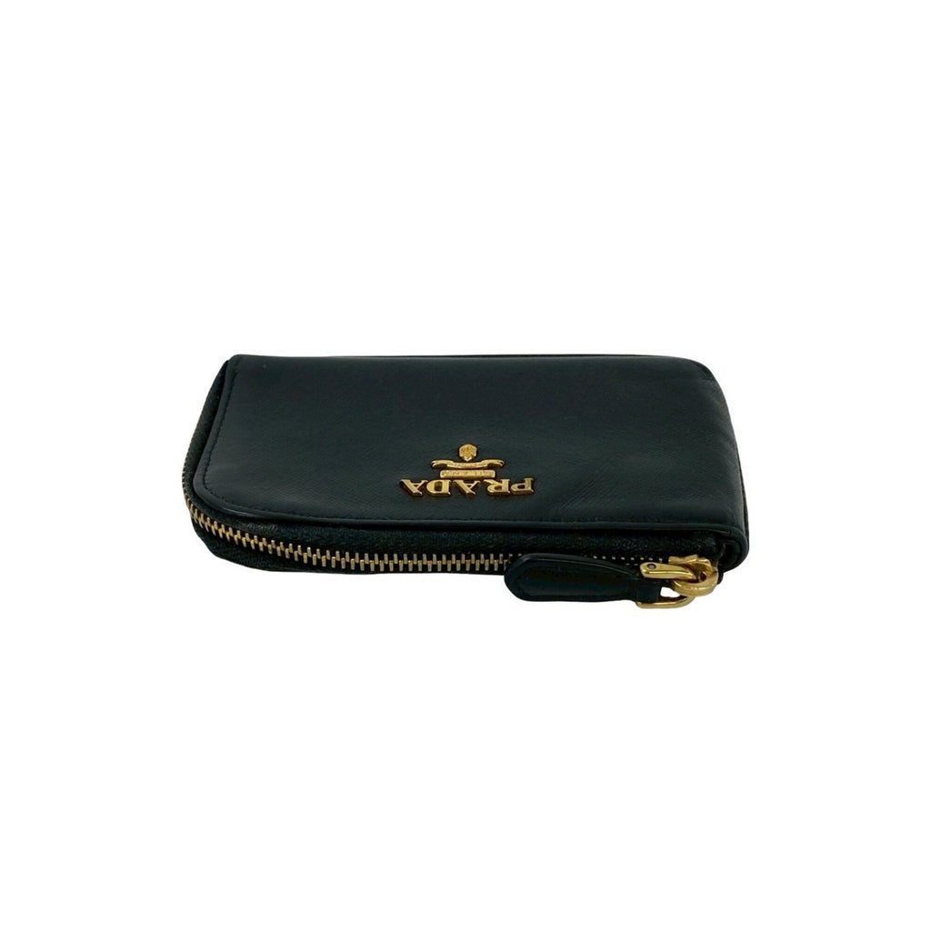Prada Black Leather Coin Purse/Coin Case (Pre-Owned)