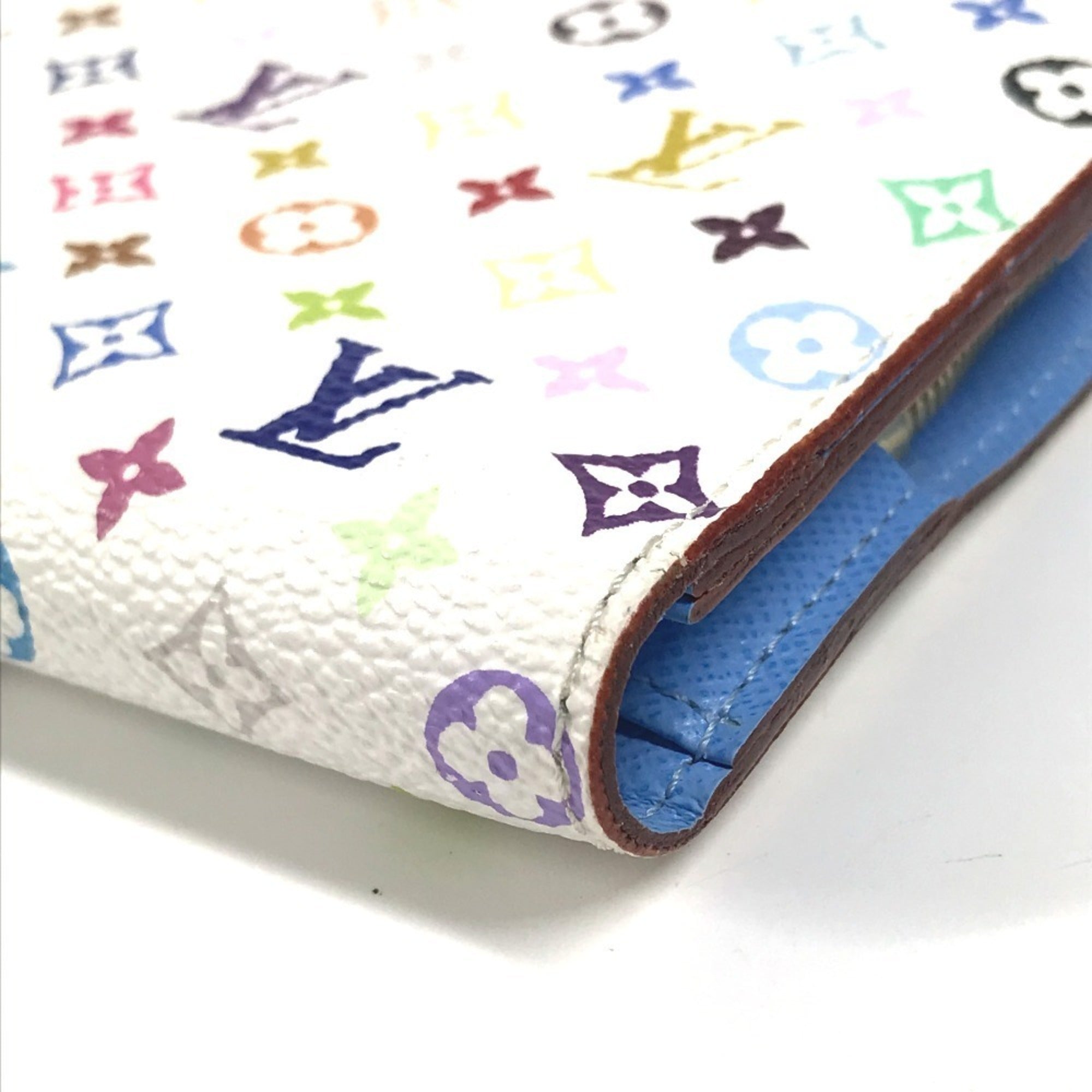 Louis Vuitton Monogram Multicolore Blue Monogram Multi-Color Raisin Monogram Multicolore Long Wallet (Bi-Fold) (Pre-Owned)