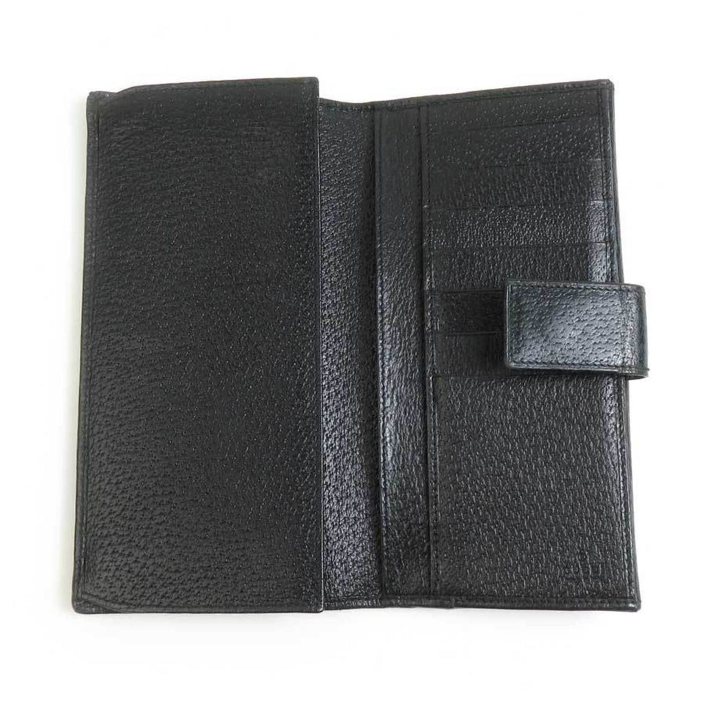 Gucci Black Leather Long Wallet (Bi-Fold) (Pre-Owned)
