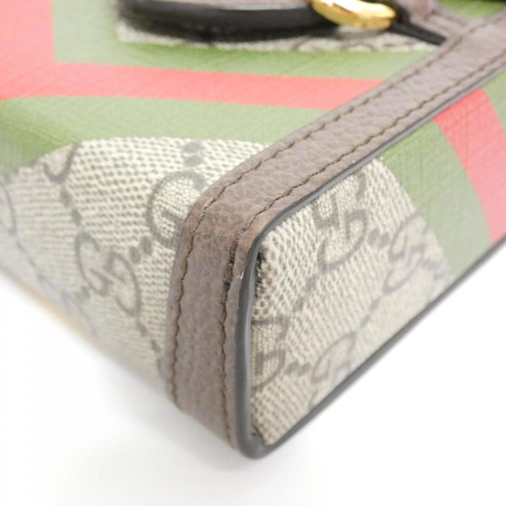 Gucci Beige Brown Multi-Color Gg Supreme Leather Handbag (Pre-Owned)