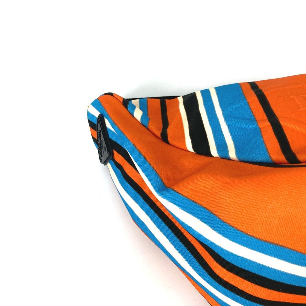 Prada Black Blue Orange Canvas Shoulder Bag Sling Bag (Pre-Owned)