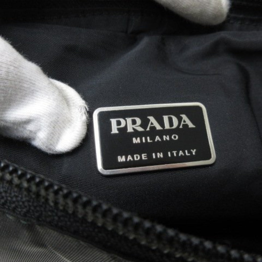 Prada Black Nylon Leather Shoulder Bag (Pre-Owned)