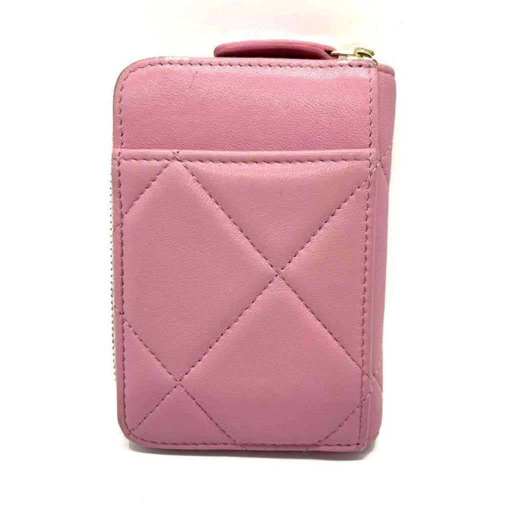 Chanel Pink Leather Coin Purse/Coin Case (Pre-Owned)