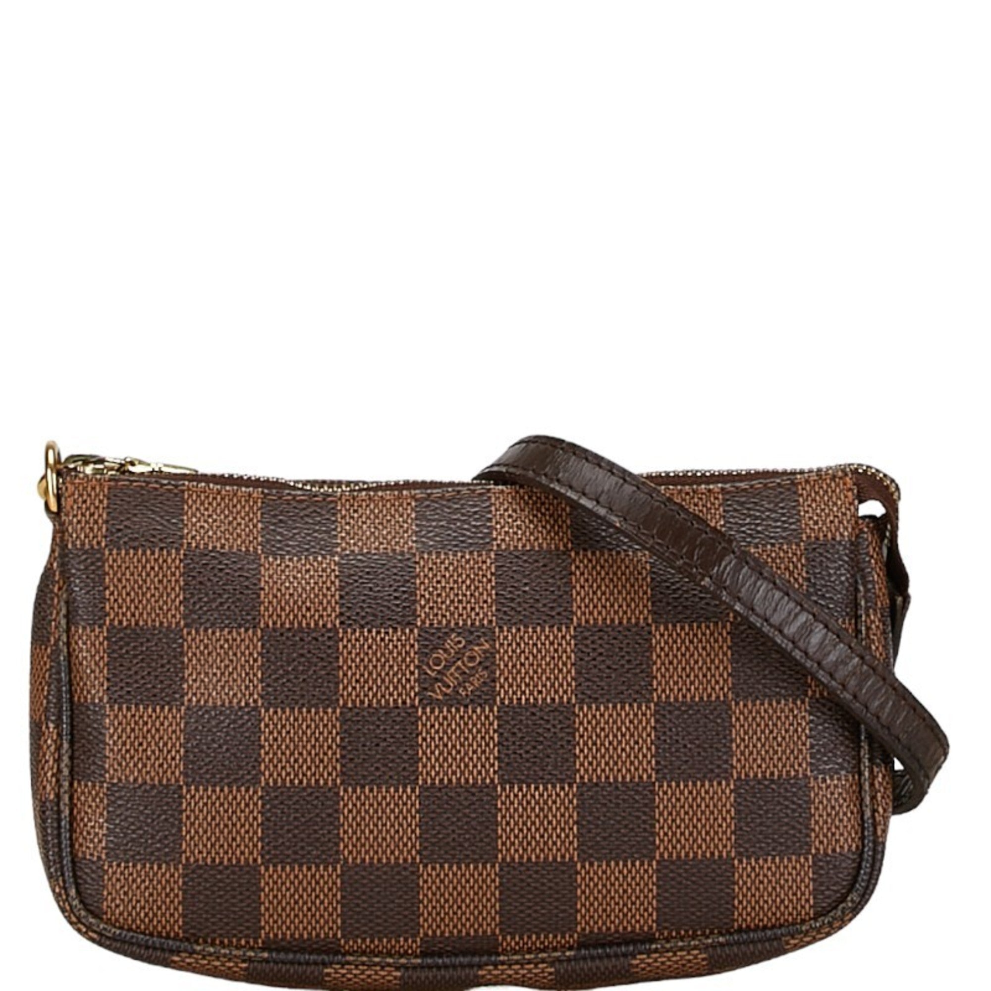 Louis Vuitton Brown Pvc Leather Handbag Pochette Pouch (Pre-Owned)