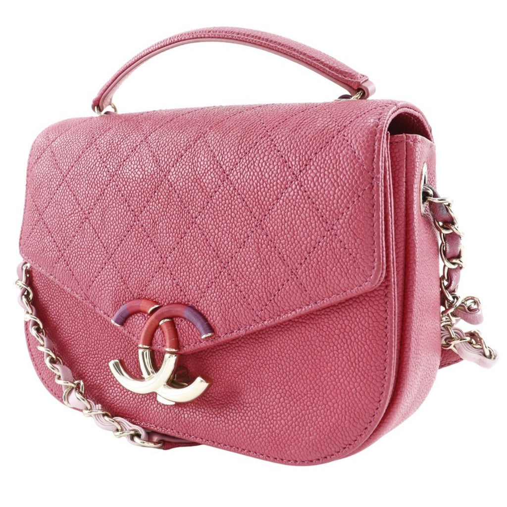 Chanel Pink Caviar Leather Handbag (Pre-Owned)