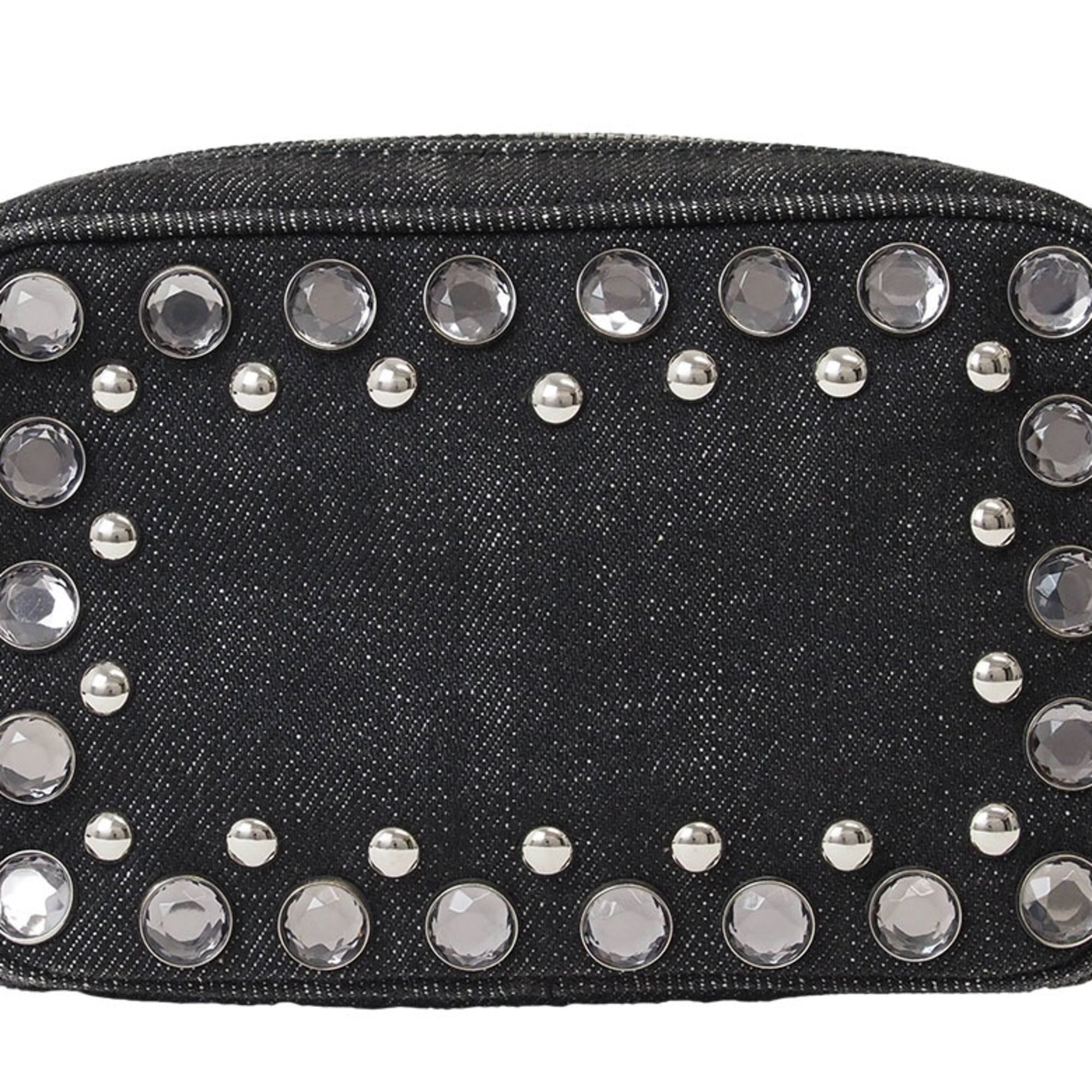 Prada Black Cotton Pochette Pouch Shoulder Bag (Pre-Owned)
