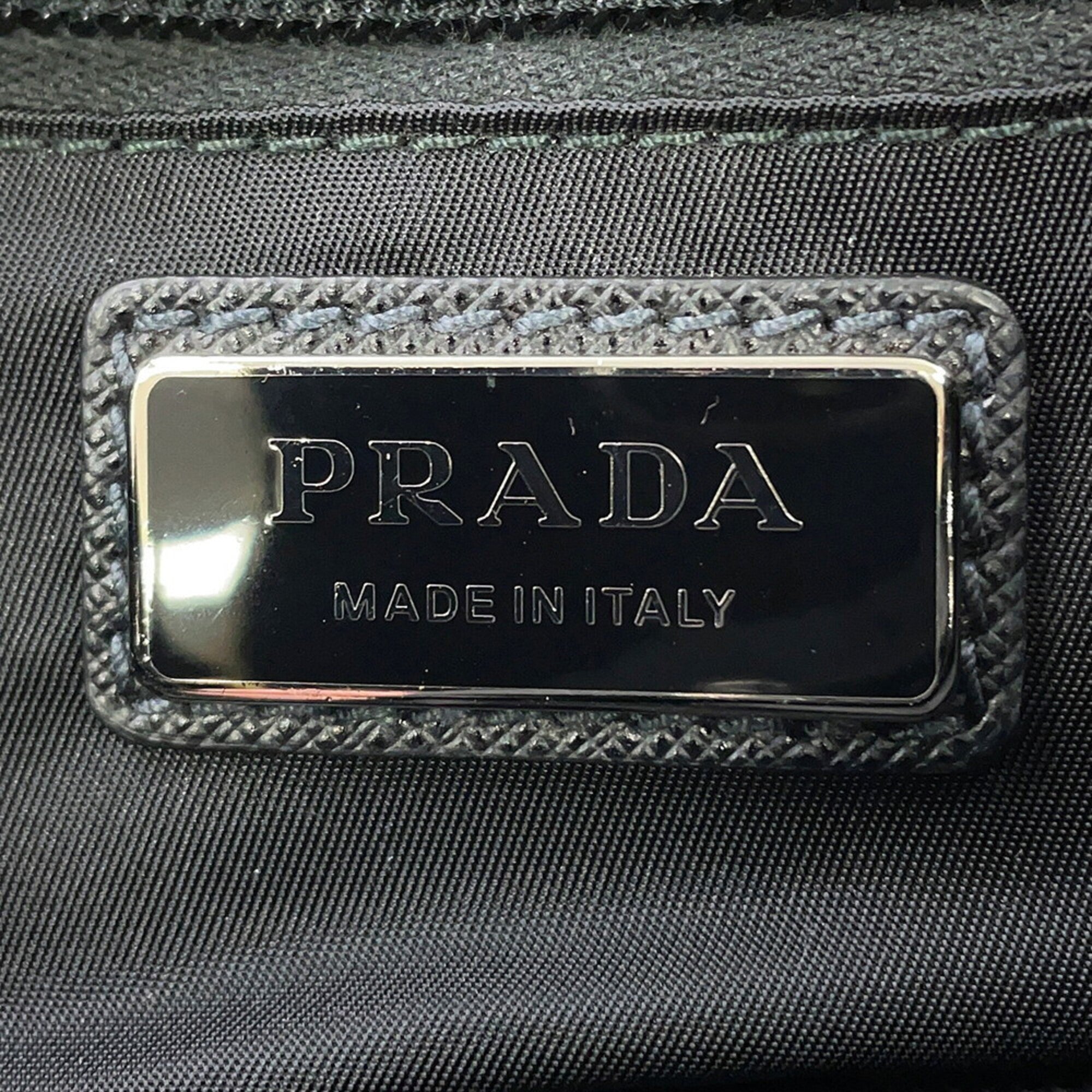 Prada Black Nylon Leather Backpack (Pre-Owned)