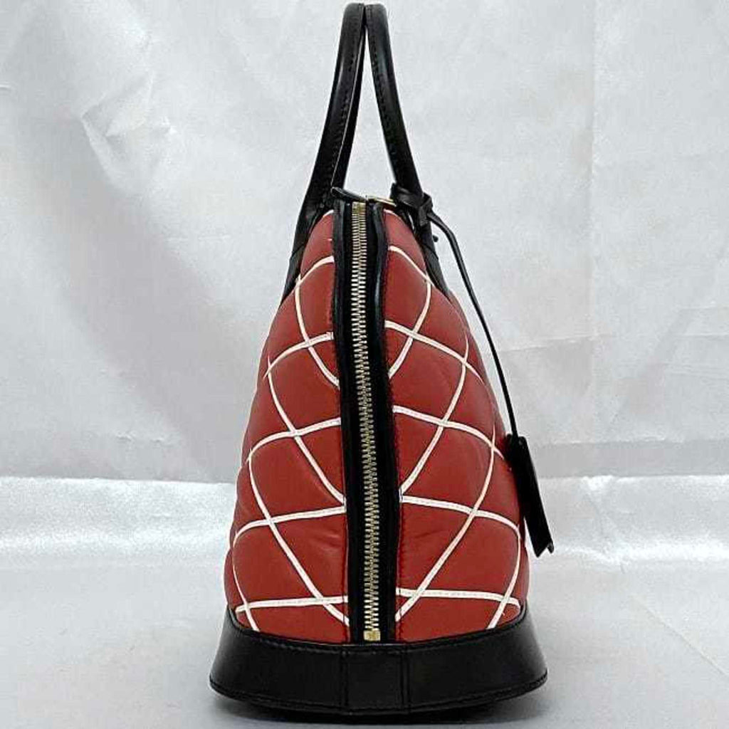 Louis Vuitton Black Red Color Leather Handbag Shoulder Bag (Pre-Owned)