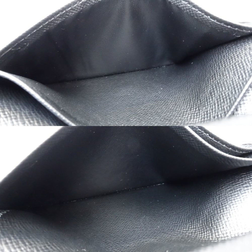 Louis Vuitton Noir Leather Wallet (Bi-Fold) (Pre-Owned)