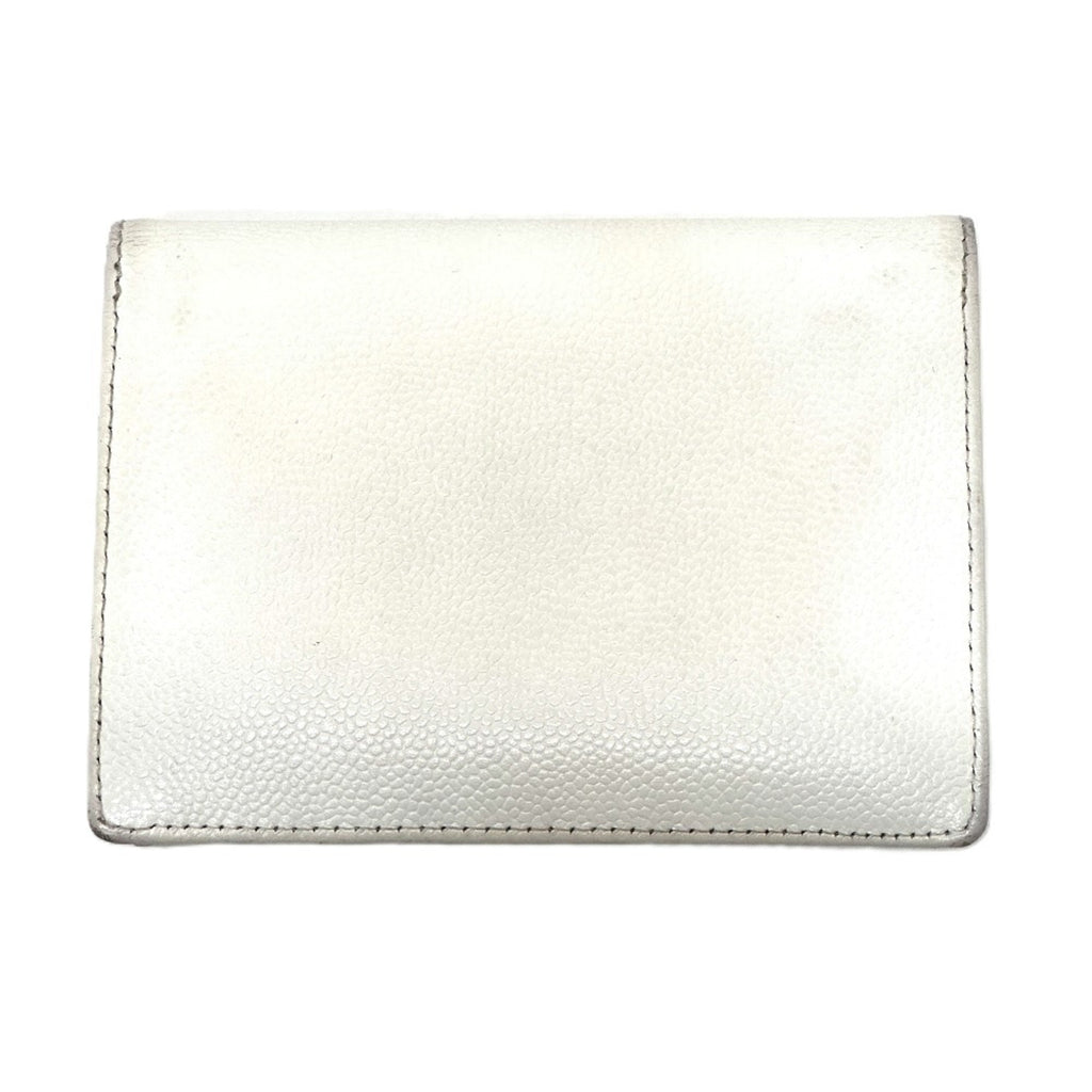 Chanel White Grained Calfskin Wallet (Bi-Fold) (Pre-Owned)