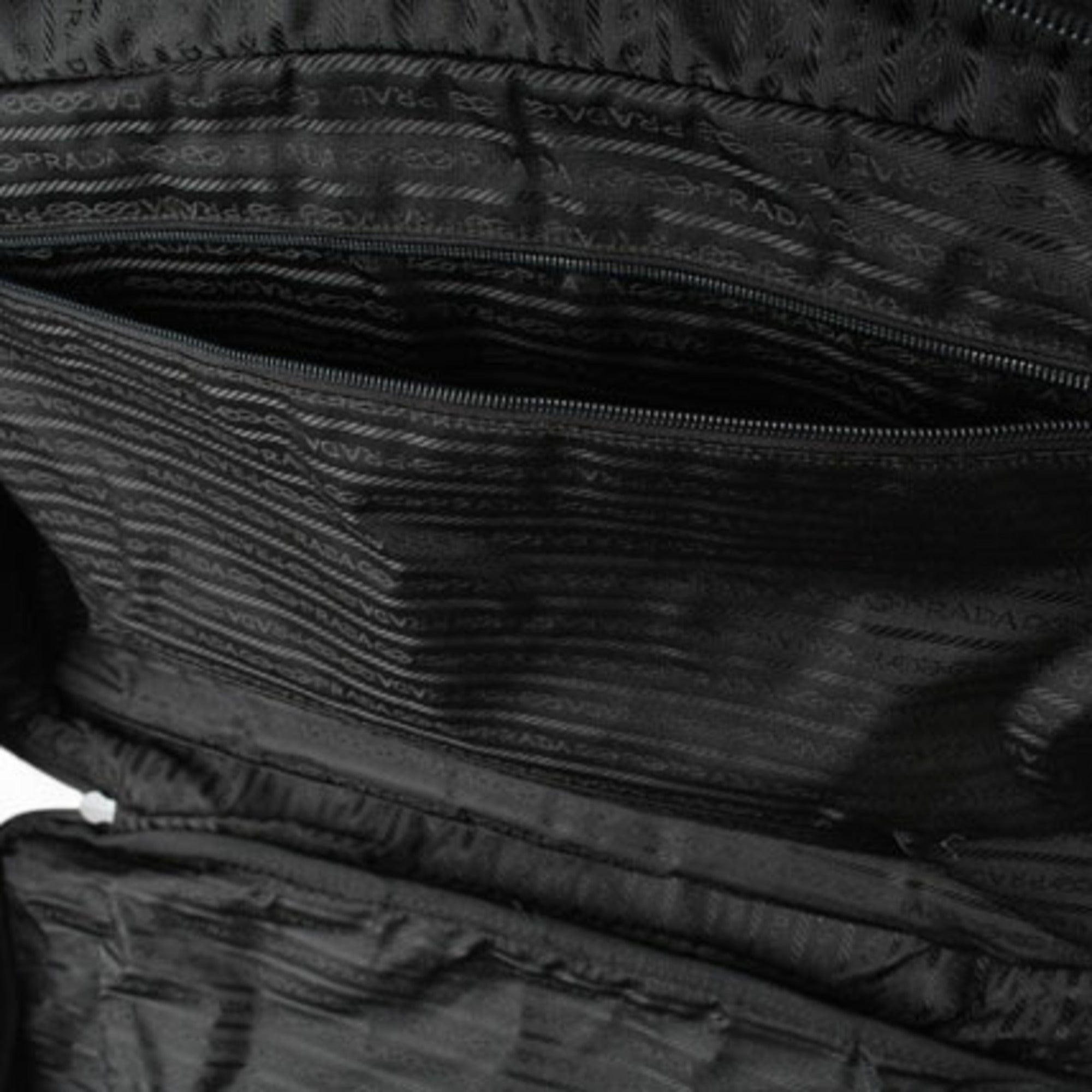 Prada Black Nero Nylon Boston Bag Shoulder Bag (Pre-Owned)
