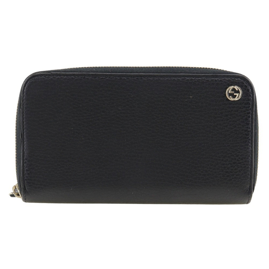 Gucci Black Leather Long Wallet (Bi-Fold) (Pre-Owned)
