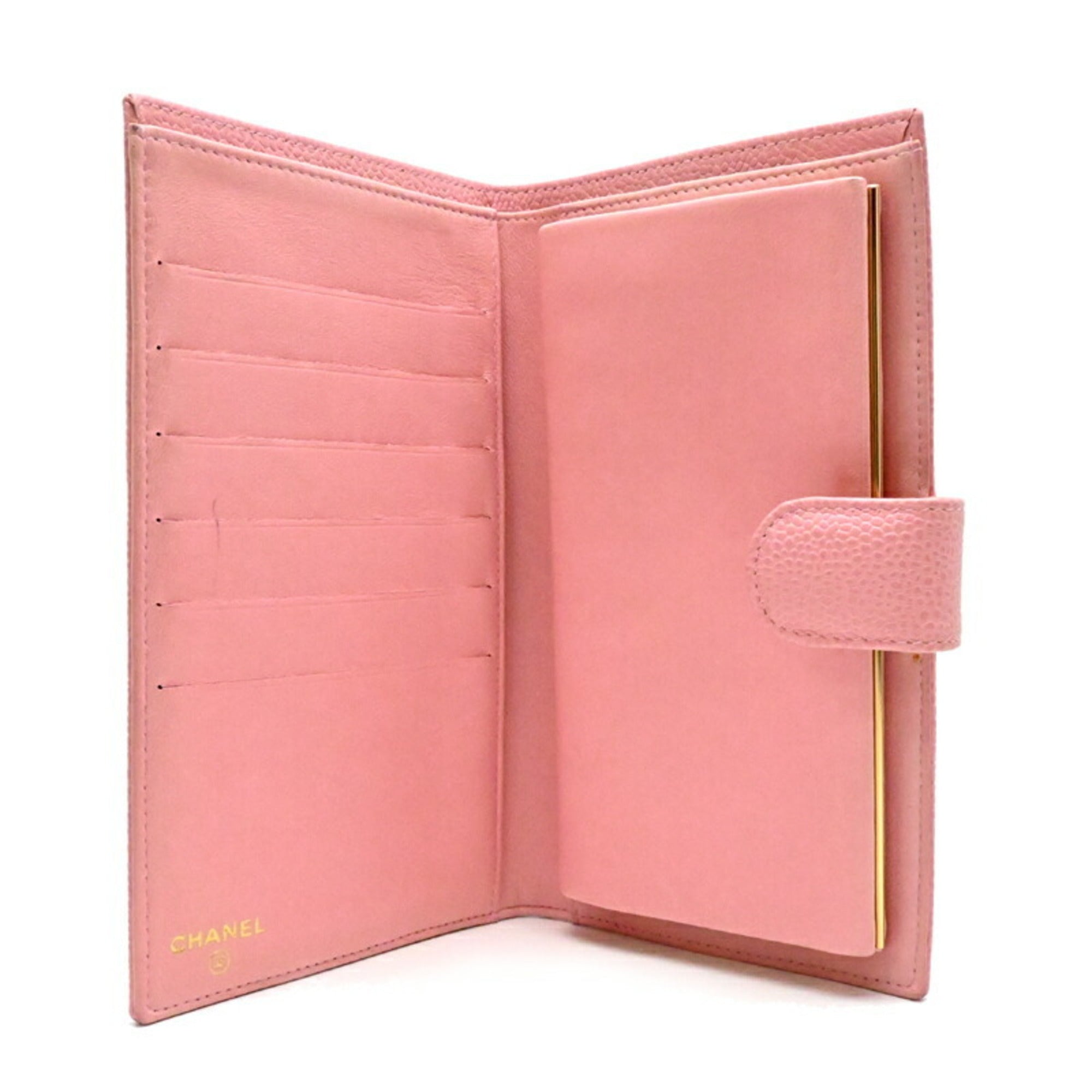 Chanel Pink Grained Calfskin Wallet (Bi-Fold) (Pre-Owned)