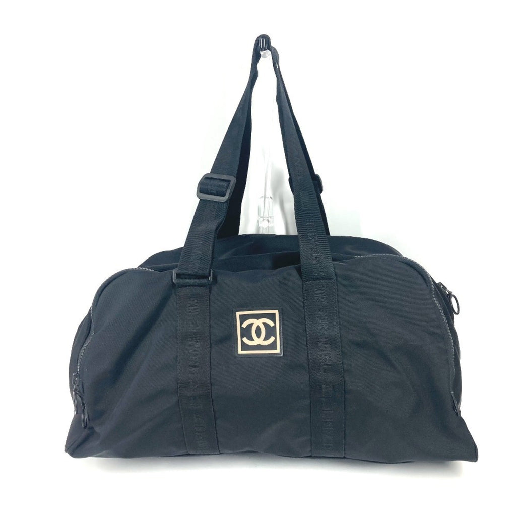 Chanel Black Nylon Boston Bag Shoulder Bag (Pre-Owned)