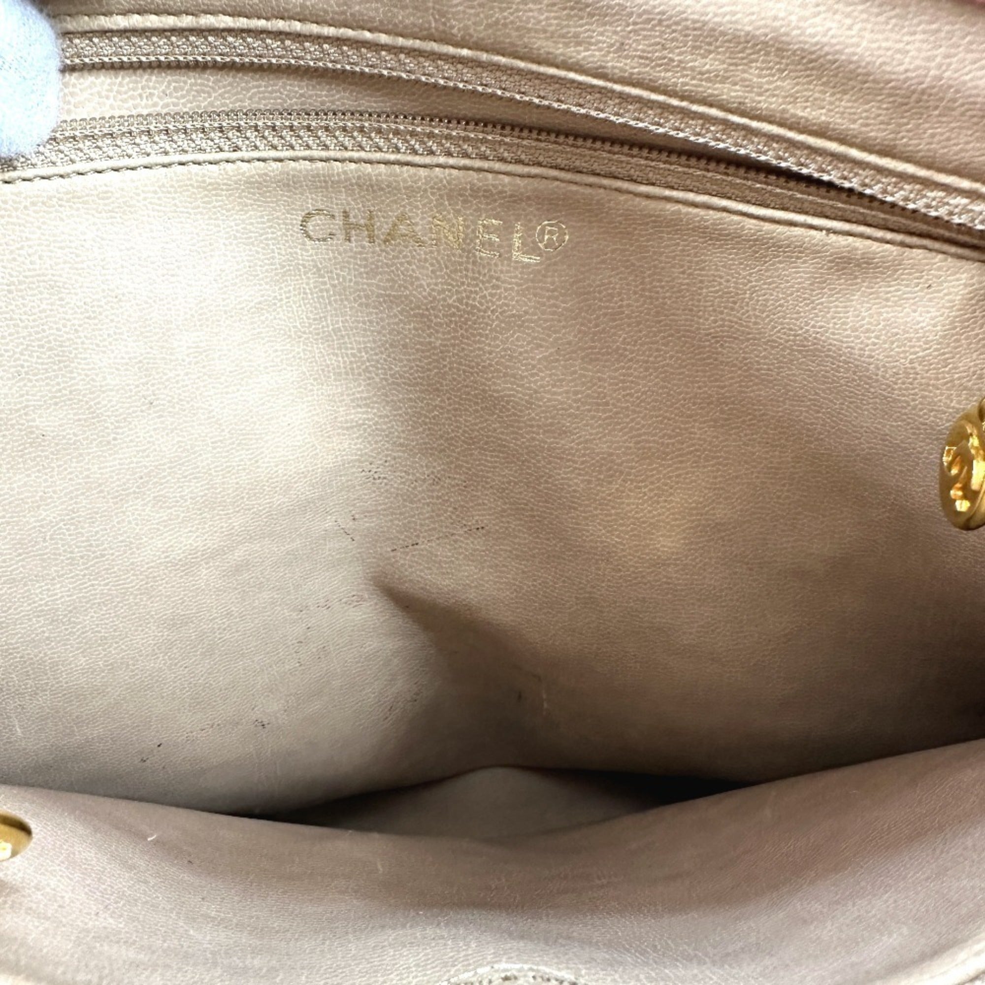 Chanel Pink Grained Calfskin Shoulder Bag Tote Bag (Pre-Owned)