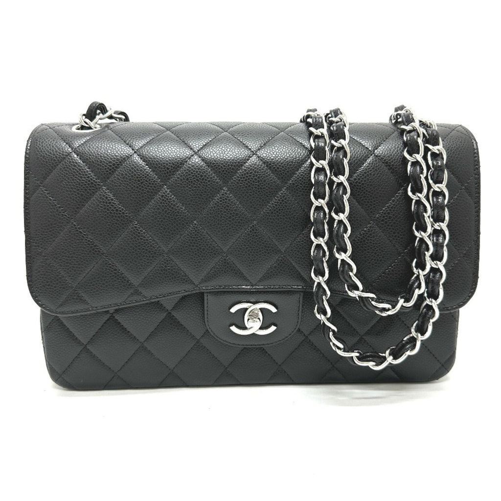 Chanel Black Grained Calfskin Shoulder Bag (Pre-Owned)