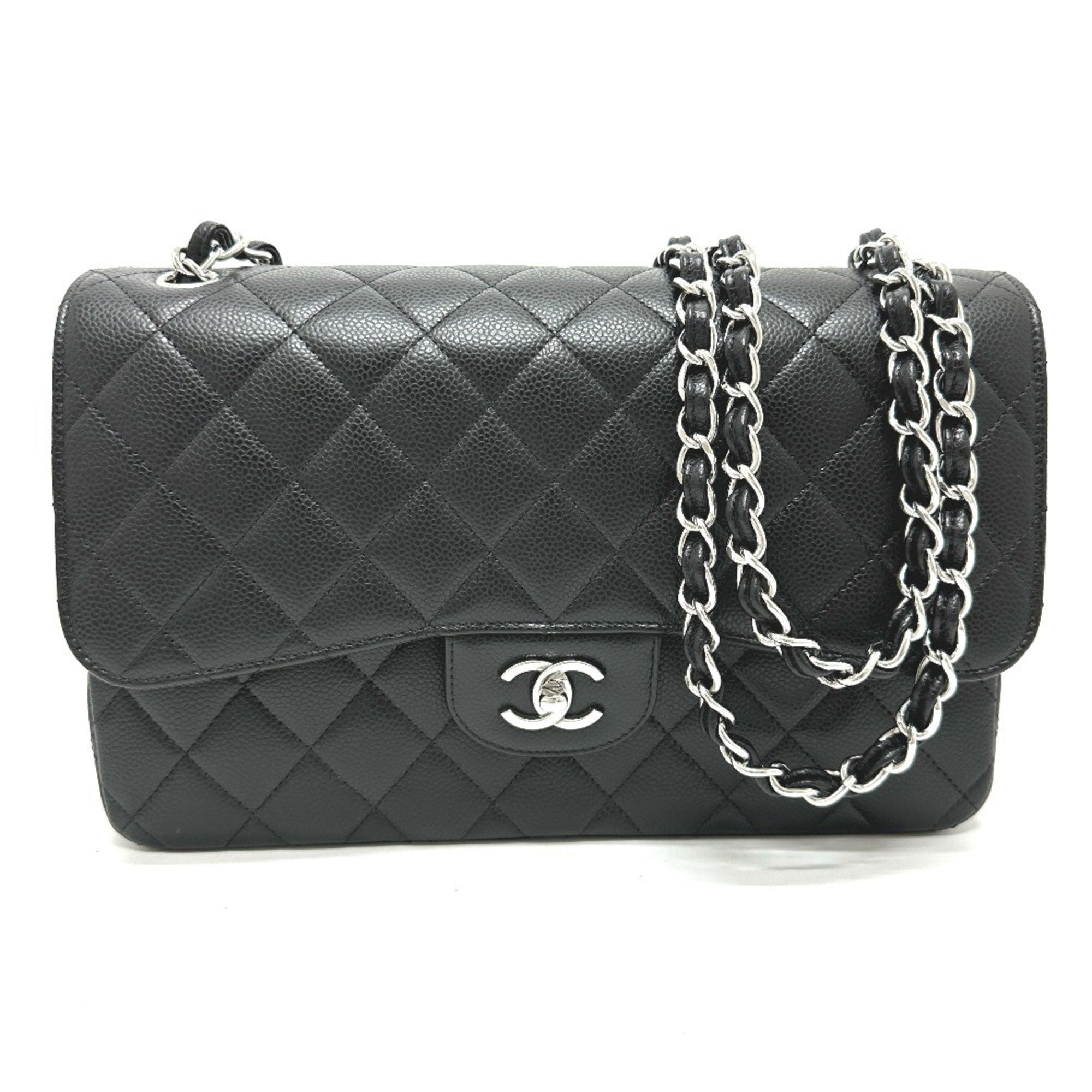 Chanel Black Grained Calfskin Shoulder Bag (Pre-Owned)