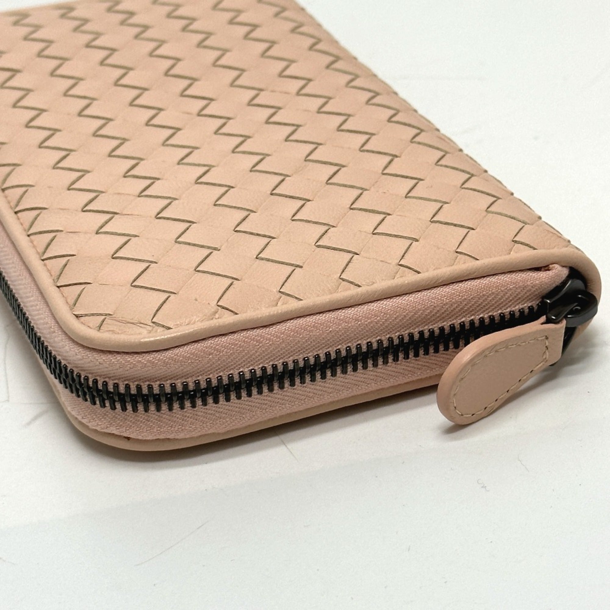 Bottega Veneta Pink Leather Long Wallet (Bi-Fold) (Pre-Owned)