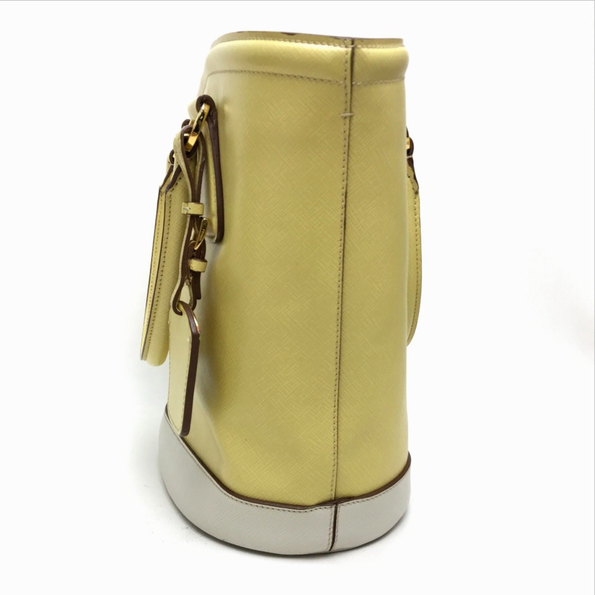 Prada Yellow Leather Shoulder Bag (Pre-Owned)